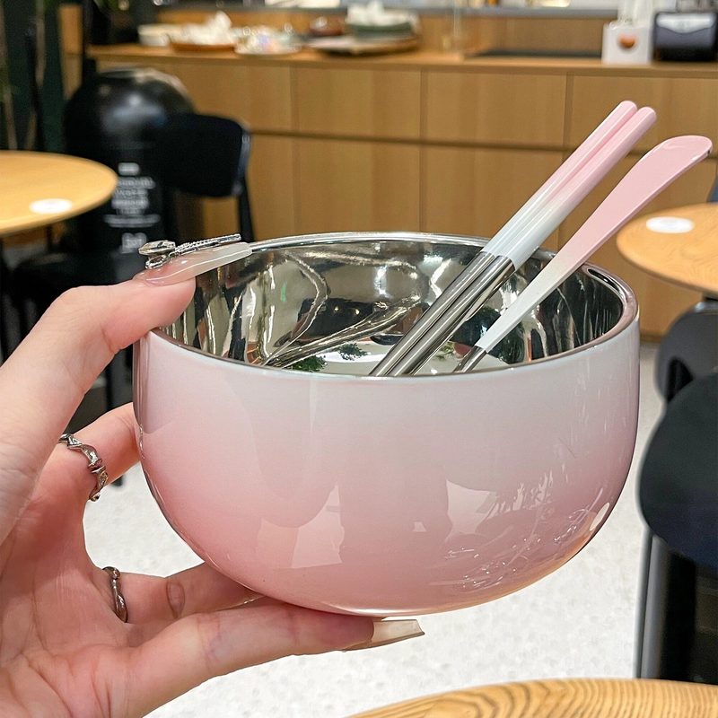 双层隔热碗筷勺 一人食餐具套装