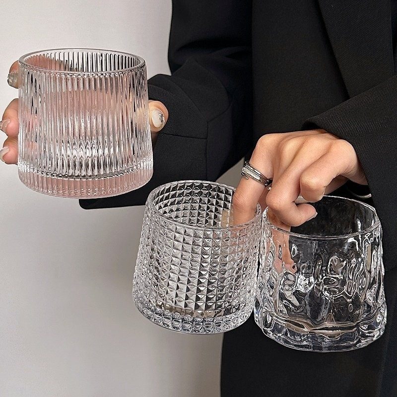 复古玻璃杯 冰美式拿铁咖啡杯
